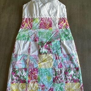Lilly Pulitzer Pink and Green Patchwork Kids Dress